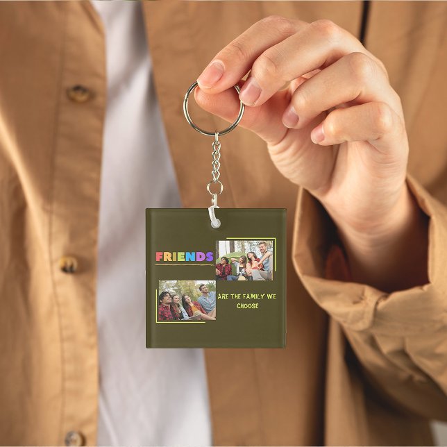 Custom Friends Photo Collage Keychain (Creator Uploaded)