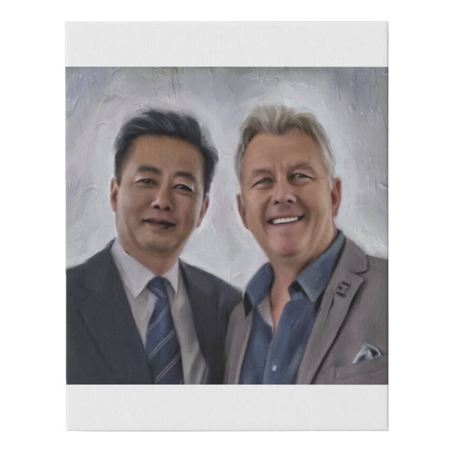 Custom friends portrait from photo faux canvas print (Front)