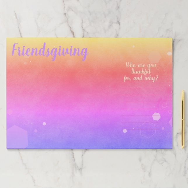 Custom Friendsgiving/Party Tear-away Placemats (Insitu)