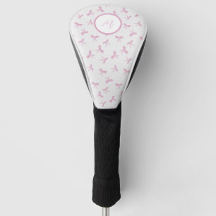 Custom Frilly Coquette Pink watercolor Bow Golf Head Cover