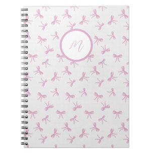 Custom Frilly Coquette Pink watercolor Bow Notebook