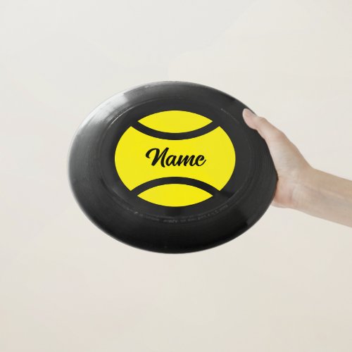 Custom frisbee with yellow tennis ball logo