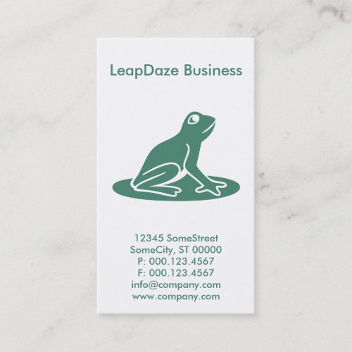 custom frog company business card
