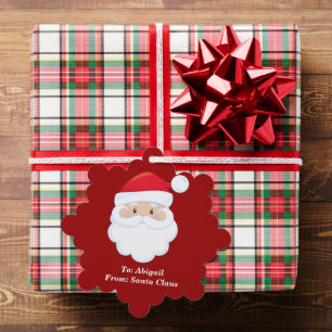 Custom From Santa Claus Cute Red Christmas Gift Ornament Card