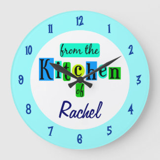 Custom From the Kitchen Of Blue Green Colors Clock