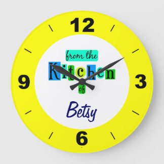 Custom From the Kitchen Of Blue Green Yellow Clock