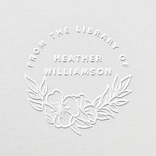 Custom From The Library Elegant Flowers Book Embosser