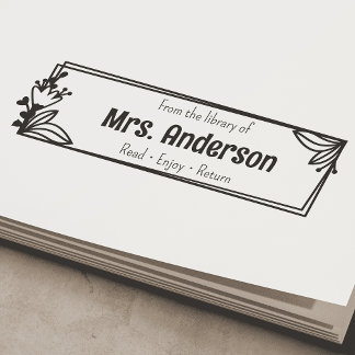 Custom "from the library of" bookplate self-inking stamp