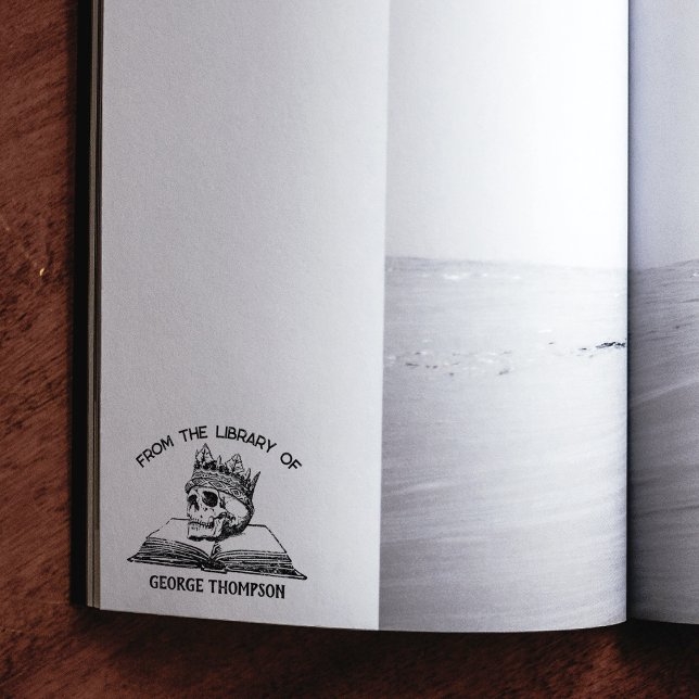 Custom From the Library Of, King Skull Book Rubber Stamp (Creator Uploaded)