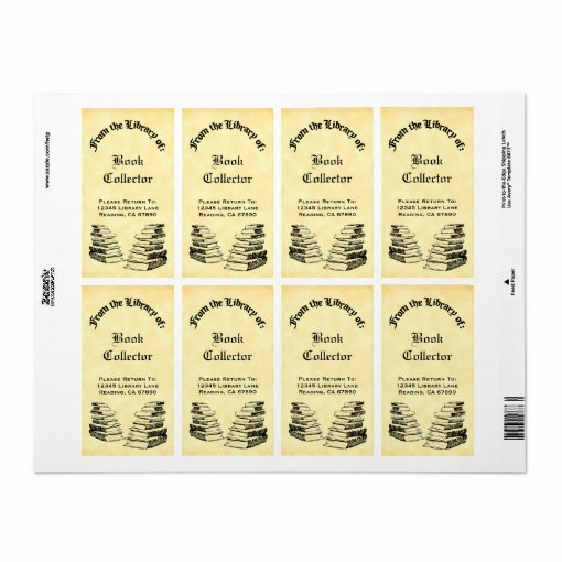 Custom From the Library of Vintage Books Labels | Zazzle