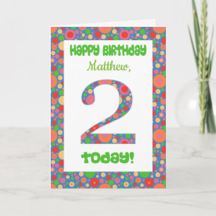 Custom Front 2nd Birthday Card Bright and Bubbly