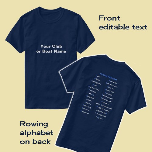 Custom front alphabet back rowing T_Shirt
