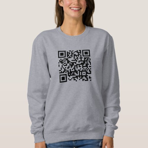 Custom Front  Back Print QR Code Womens Grey Sweatshirt