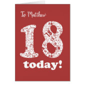 Custom Front Chic Red, White 18th Birthday (Front)