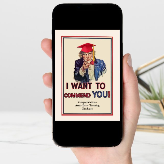 Custom Front, Congrats on Army Basic Training Card (Front Digital)