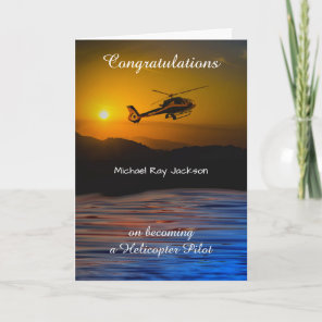 Custom Front, Congratulations Helicopter Pilot Card