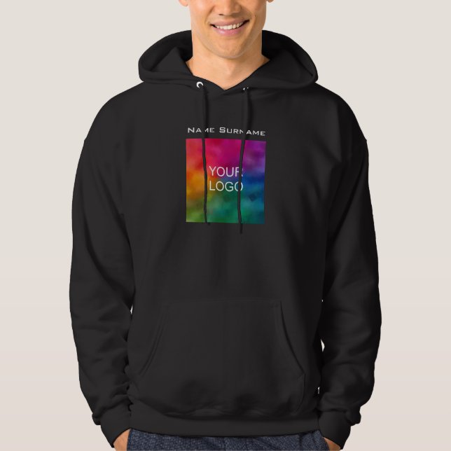 Custom Front Design Business Logo Employee Men's Hoodie (Front)