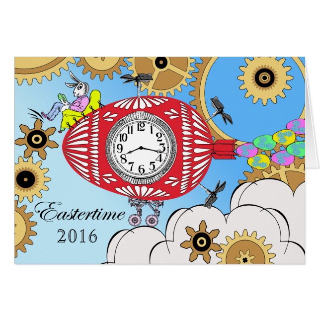 Custom Front Easter, Date Specific, Steampunk Cards (Front Horizontal)