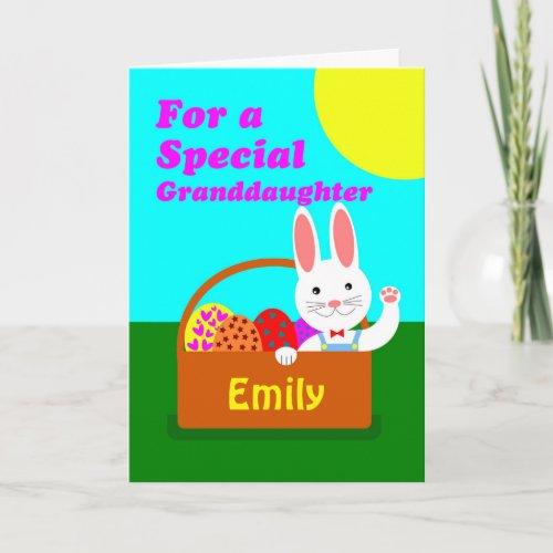 Custom Front Easter for Granddaughter Add a Holiday Card