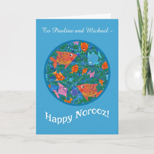 Custom Front Fun Fish Norooz Card for Anyone (Front)