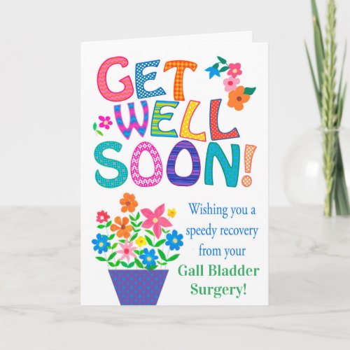 Custom Front Get Well with Bright Flowers Card