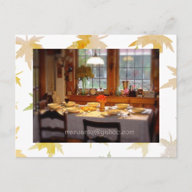 Custom Front Painterly Fall Foliage Border Postcard (Front)