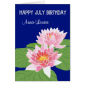 Custom Front Pink Water Lilies for July Birthday (Front)