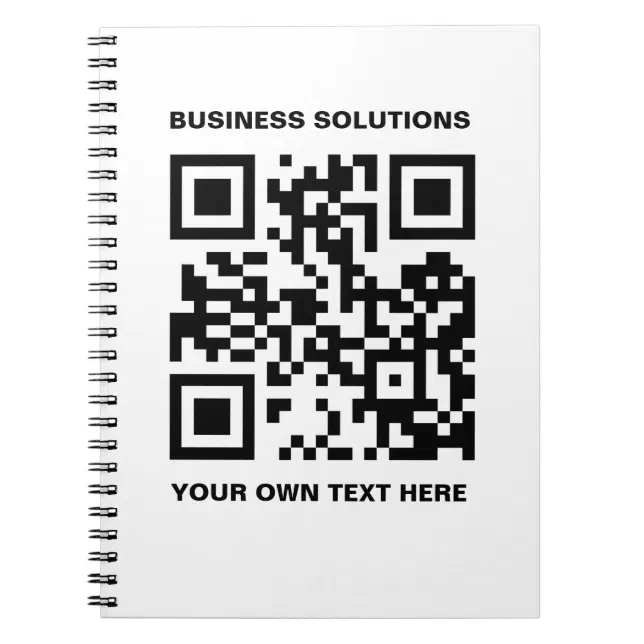Custom front QR code and text Notebook | Zazzle