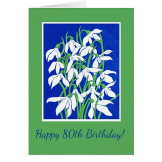 Custom Front Snowdrops Age-Specific Birthday Cards