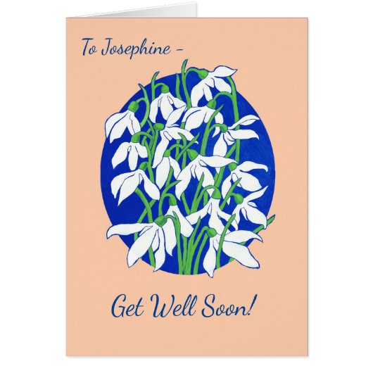 Custom Front Snowdrops on Blue and Pale Pink Cards (Front)
