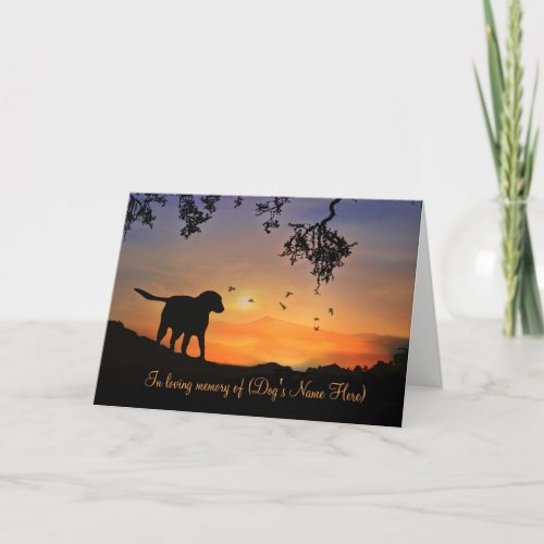 Custom Front With Dogs Name Memorial Card