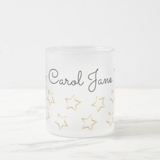 Custom Frosted Mug with Star -editable name