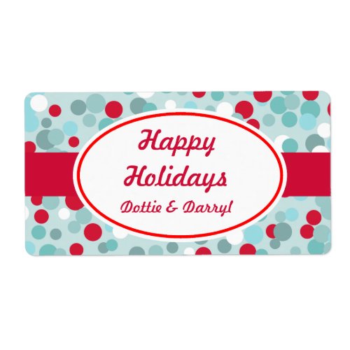 Custom Frosty Dots Holiday Labels
