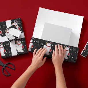 Custom Frosty the Snowman Christmas Snowflake Wrapping Paper