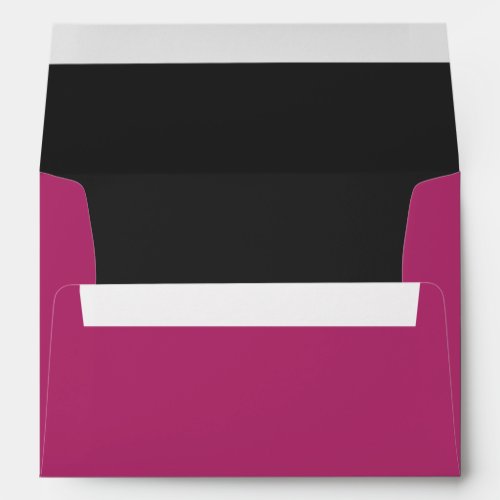 Custom Fuchsia  Black Envelope w Return Address