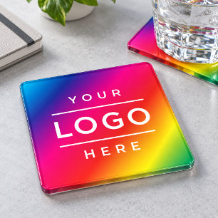 Custom Full Color Logo Promotional Square Coaster Set