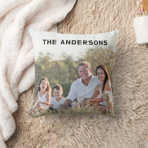 Custom Full Photo Family  Throw Pillow