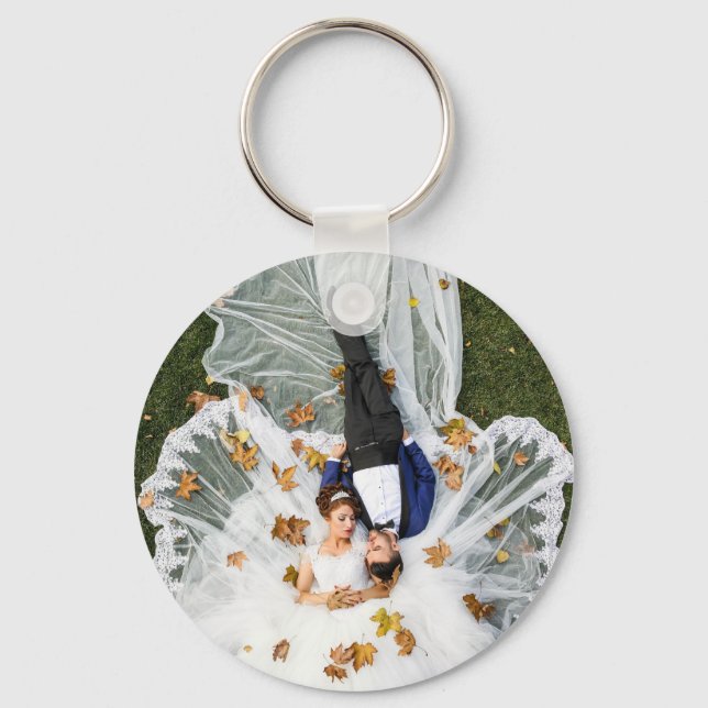 Custom Full Photo Modern Create Your Own Keychain (Front)