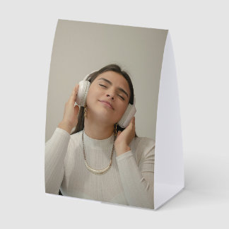 Custom Full Photo Modern   Paper Table Tent