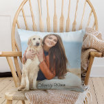 Custom Full Photo Throw Pillow<br><div class="desc">Easily add your custom photo and text to the front and back of this modern throw pillow.</div>