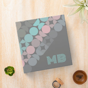 Custom Fun Abstract Circles Squares Popart Pattern 3 Ring Binder