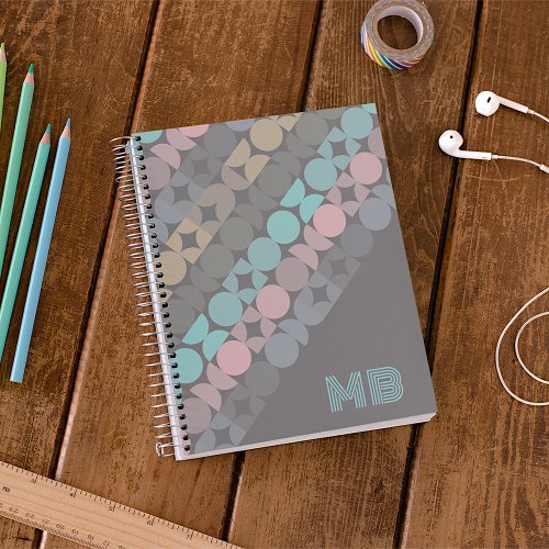 Custom Fun Abstract Circles Squares Popart Pattern Notebook