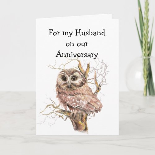 Custom Fun Anniversary Owl always Love You Card
