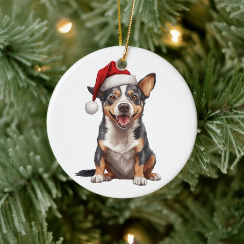 Custom Fun Australian Cattle Dog Christmas Dog Ceramic Ornament