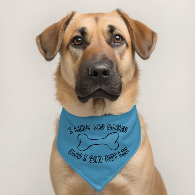 Custom Fun Big Bone On Teal Blue Pet Bandana Collar (Dog 2)