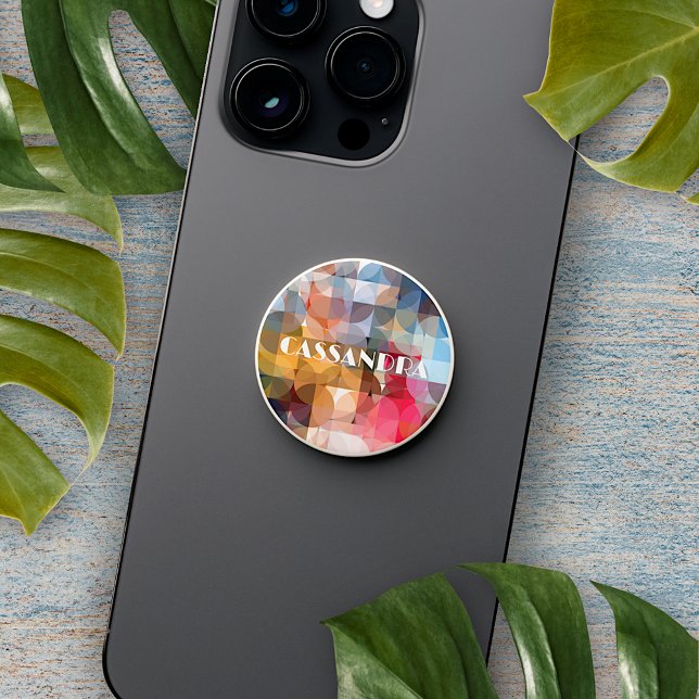 Custom Fun Blue Orange Pink Purple Popart Pattern PopSocket (Creator Uploaded)