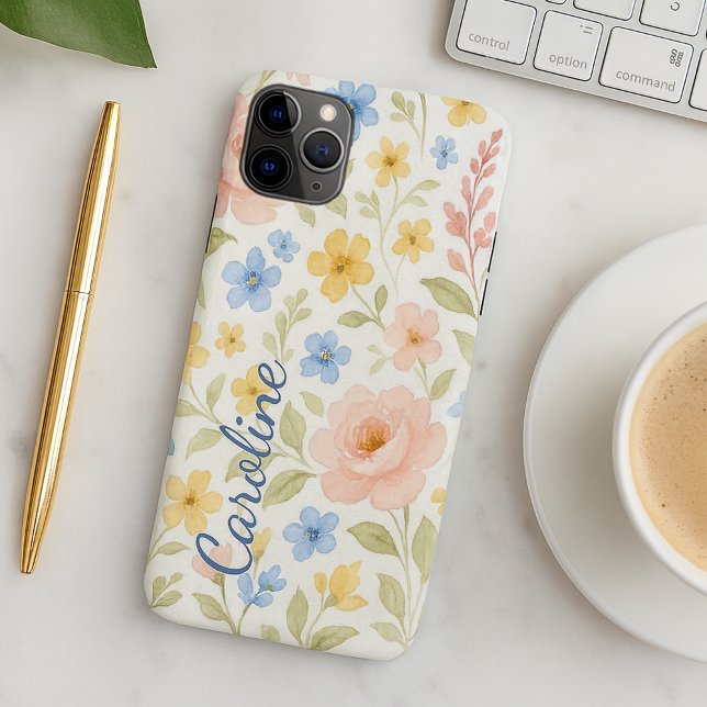 Custom Fun Classy Shabby French Floral Art Pattern iPhone Case (Creator Uploaded)