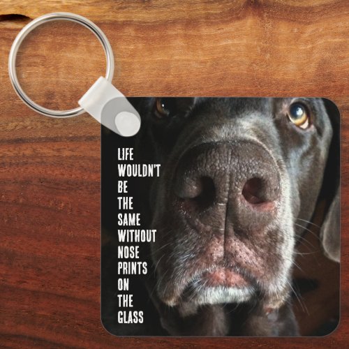 Custom Fun Close_Up Photo Chocolate Labrador Keychain