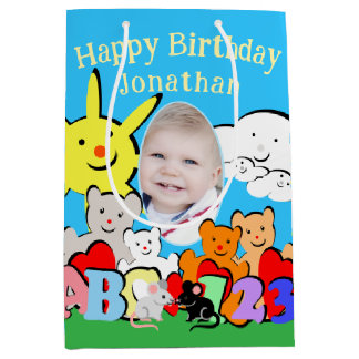 Custom Fun Cute Animals Birthday Medium Gift Bag