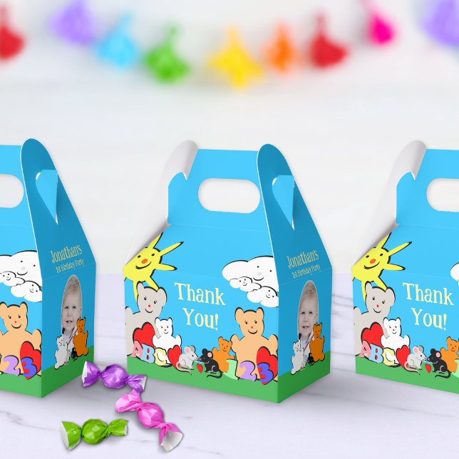 Custom Fun Cute Animals Birthday Party Favor Boxes (Creator Uploaded)
